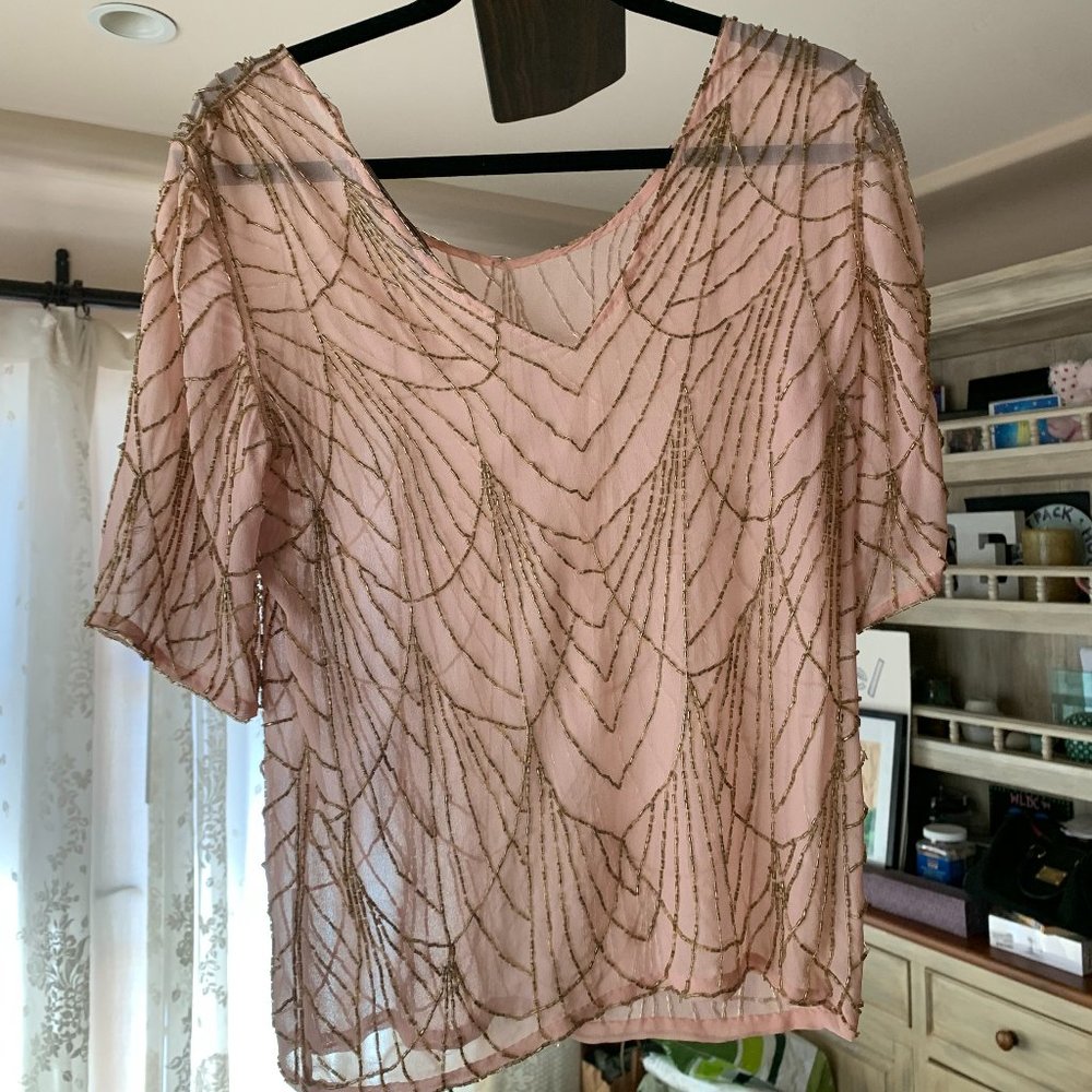 What Goes Around Comes Around pink sequin top